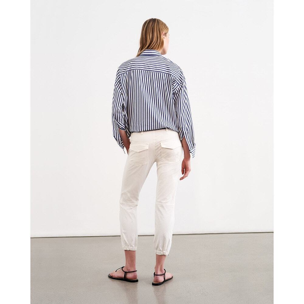 Nili Lotan Cropped Military Pants Eggshell Utility Cotton Stretch Size 6 - Picture 5 of 16